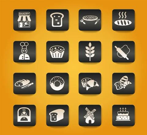 Bakery icon set Stock Illustration