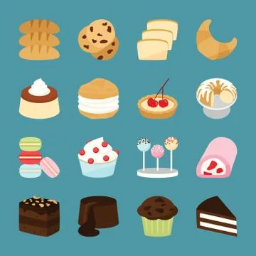 Bakery Icons Stock Illustration