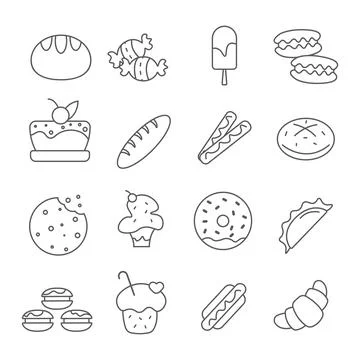 Bakery icons Stock Illustration