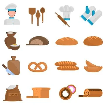Bakery icons set Illustrazione stock