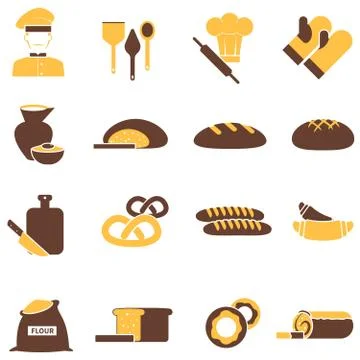 Bakery icons set Illustrazione stock