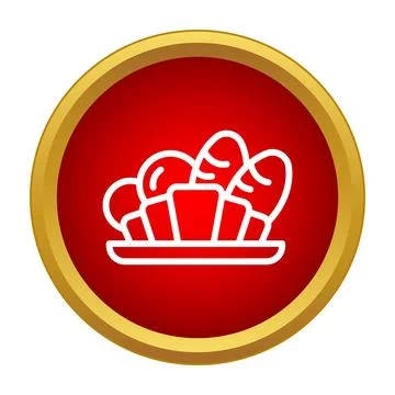 Bakery items in basket outline icon design Stock Illustration