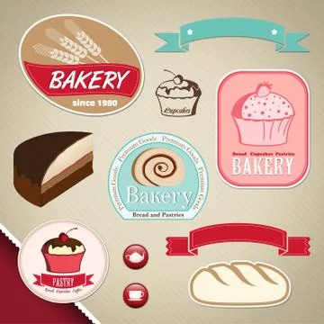 Bakery labels Stock Illustration