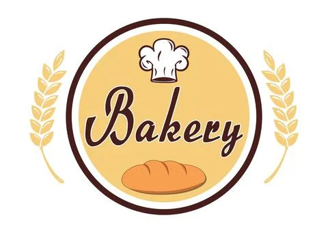 Bakery logo. Bred, hat, wheat spice. bakery circle logo Stock Illustration
