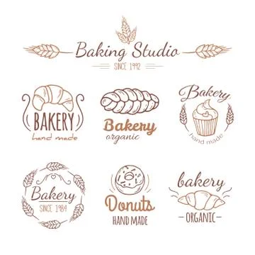 Bakery logo elements Stock Illustration