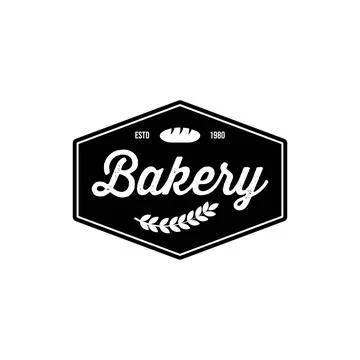 Bakery logo template, vector illustration. Bakery shop emblem, vintage retro  Stock Illustration