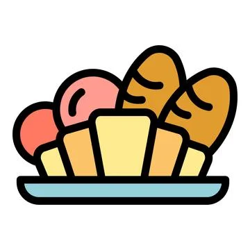 Bakery lunch icon vector flat Stock Illustration