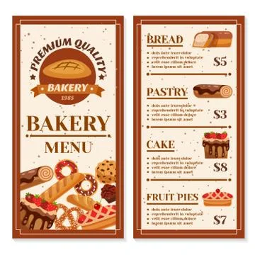 Bakery Menu Design Stock Illustration