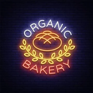 Bakery organic logo, fresh bread, loaf. Vector illustration on bakery, baking Stock Illustration