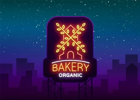 Bakery organic logo, fresh bread, loaf. Vector illustration on bakery, baking Stock Illustration
