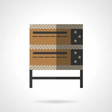 Bakery oven flat color design vector icon Stock Illustration