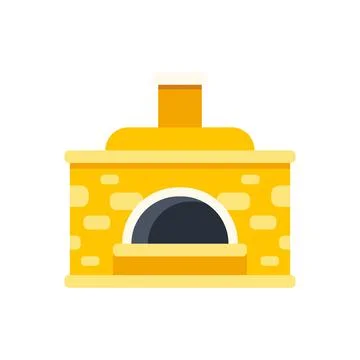 Bakery pizza oven cooking bread flat icon 스톡 일러스트