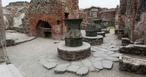 Bakery in Pompeii Stock Photos