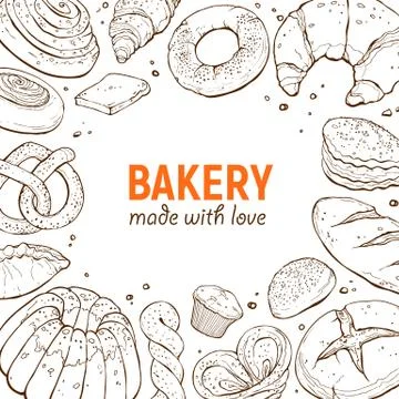 Bakery poster template Illustrazione stock