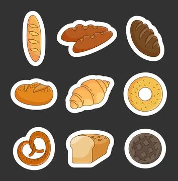 Bakery product. Sticker Bookmark. 스톡 일러스트