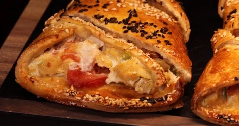 Bakery products 4k close-up 스톡 동영상 118892543