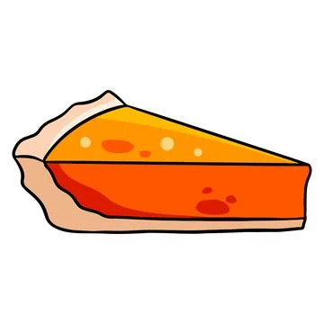 Bakery products. An appetizing sliced piece of pumpkin pie. Stock Illustration