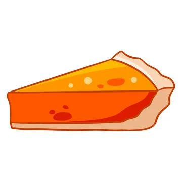 Bakery products. An appetizing sliced piece of pumpkin pie. Stock Illustration