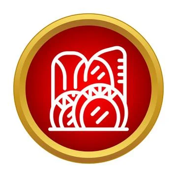 Bakery products icon displaying various bread loaves Illustrazione stock