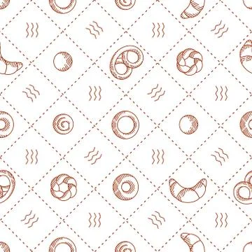 Bakery products seamless pattern Stock Illustration