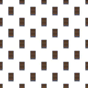 Bakery rack pattern with fresh bread loaves Illustrazione stock
