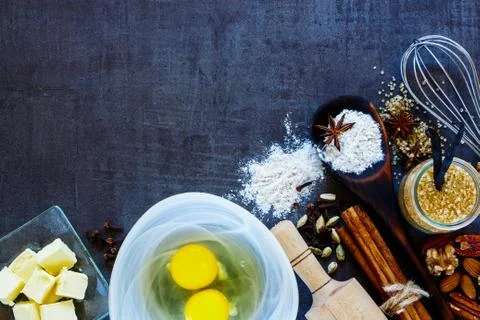 Bakery recipe background Stock Photos