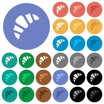 Bakery round flat multi colored icons 스톡 일러스트