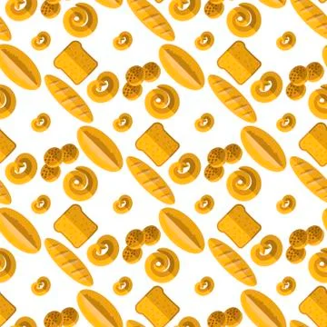 Bakery Seamless Pattern. Food Background 库存插图