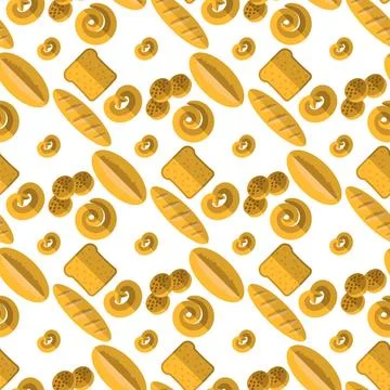 Bakery Seamless Pattern. Food Background Bakery Seamless Pattern. Food Bac... 스톡 사진