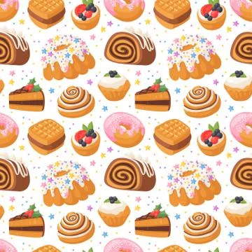 Bakery seamless pattern vector Illustrazione stock