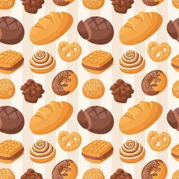 Bakery seamless pattern vector Illustrazione stock