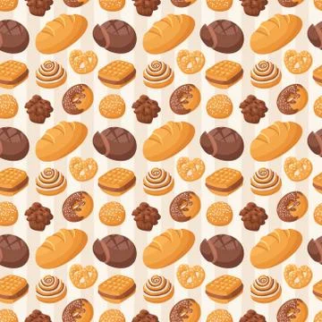 Bakery seamless pattern vector Illustrazione stock