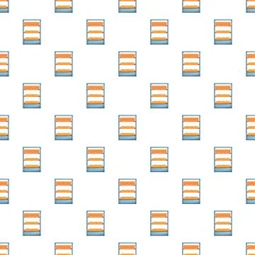Bakery shelving pattern displaying fresh bread rolls Stock Illustration