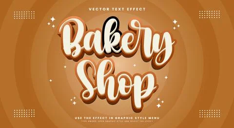 Bakery Shop editable text effect Template Stock Illustration