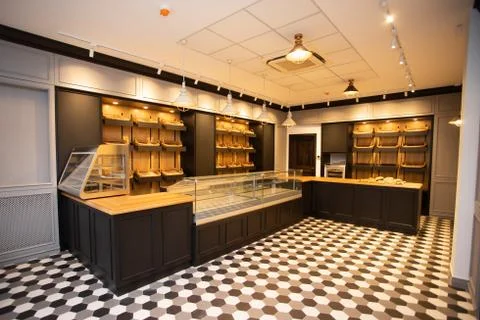 Bakery shop interior Stock Photos
