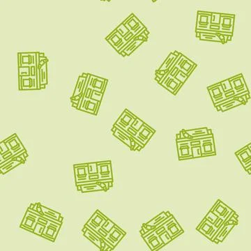 Bakery shop line vector seamless pattern Stock Illustration