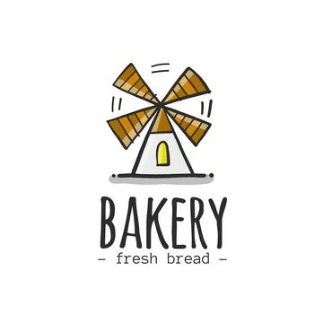Bakery shop logo. Windmill design Stock Illustration