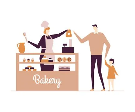 Bakery shop - modern vector flat design style illustration Illustrazione stock