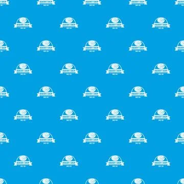 Bakery shop pattern vector seamless blue 스톡 일러스트