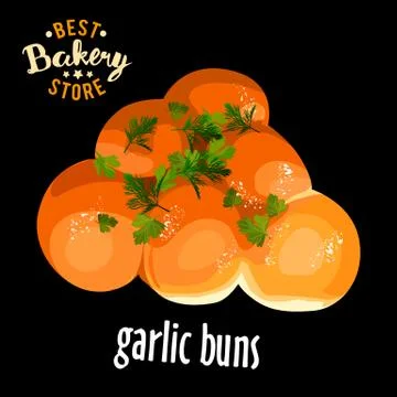Bakery shop vector garlic buns Stock Illustration