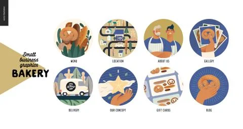 Bakery - small business graphics - web icons Stock Illustration