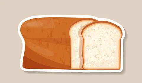 Bakery sticker bread. Slice of bread. Homemade pastry and bakery products. Fresh Stock Illustration