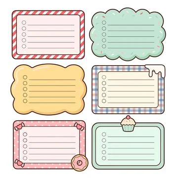 Bakery Sticky Note Bundle Stock Illustration
