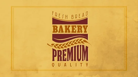 Bakery store blending aged offset wheat branch and multicolor strip creating Stock Footage 129272141