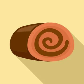 Bakery sweet roulette icon, flat style Illustrazione stock