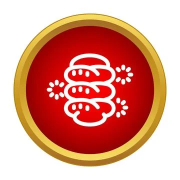 Bakery symbol with braided bread icon in red circle Stock Illustration