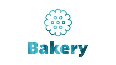 BAKERY text and icon on the blue and white background - 4K Video Stock Footage 152915983