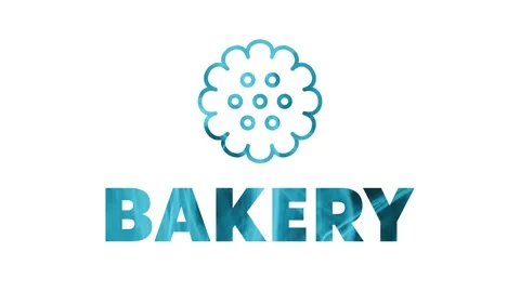 BAKERY text and icon on the blue and white background - 4K Video Stock Footage 152915988