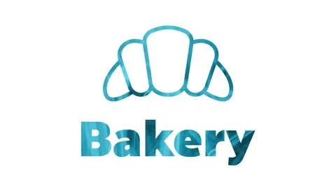 BAKERY text and icon on the blue and white background - 4K Video Stock Footage 152915989