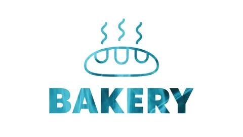 BAKERY text and icon on the blue and white background - 4K Video Stock Footage 152915990